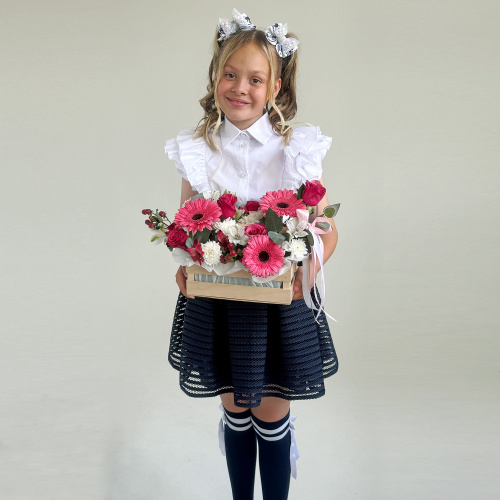 Ящик с герберами школьный арт. 84611