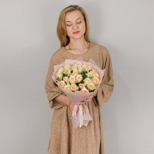 Букет из 25 кенийских светло-розовых роз арт. 5503