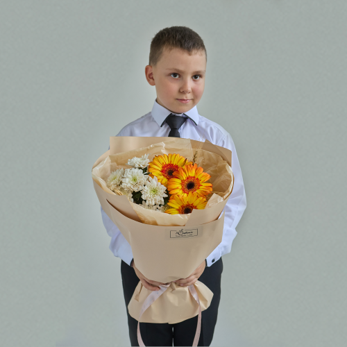 Букет из гербер и хризантем арт. арт. 84338