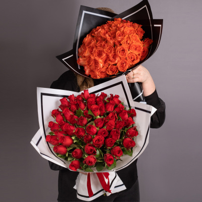 Букет из 51 краснойх розы Кения 28448-Кр